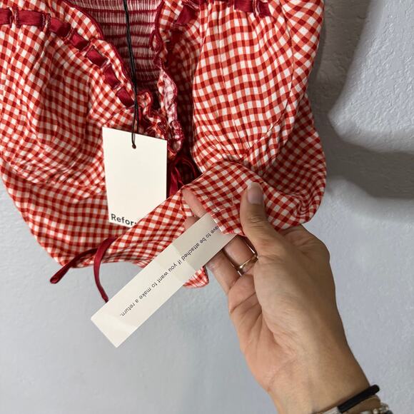 Red Gingham Spaghetti Strap Top - Picture 7 of 10